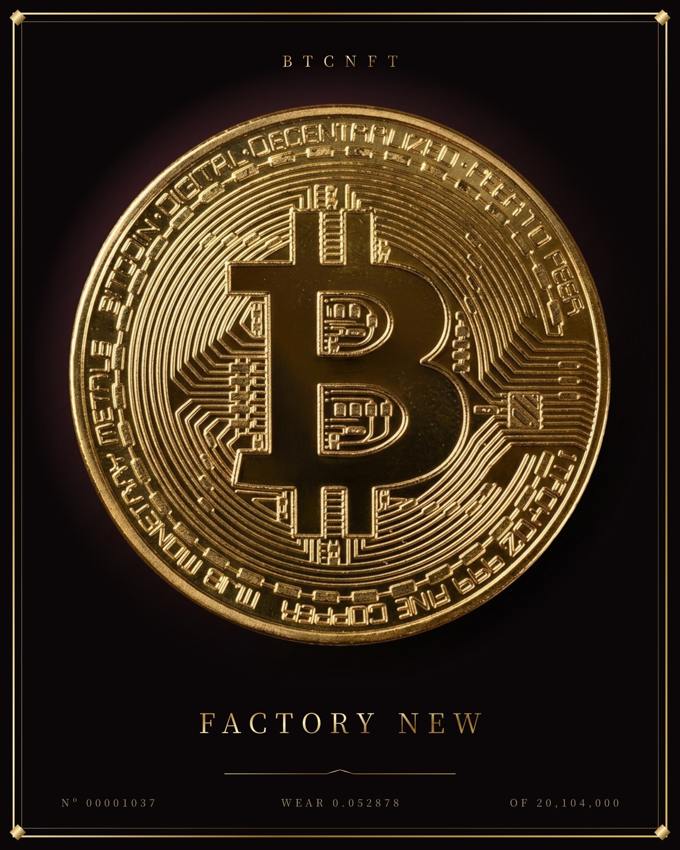 Factory New coin card